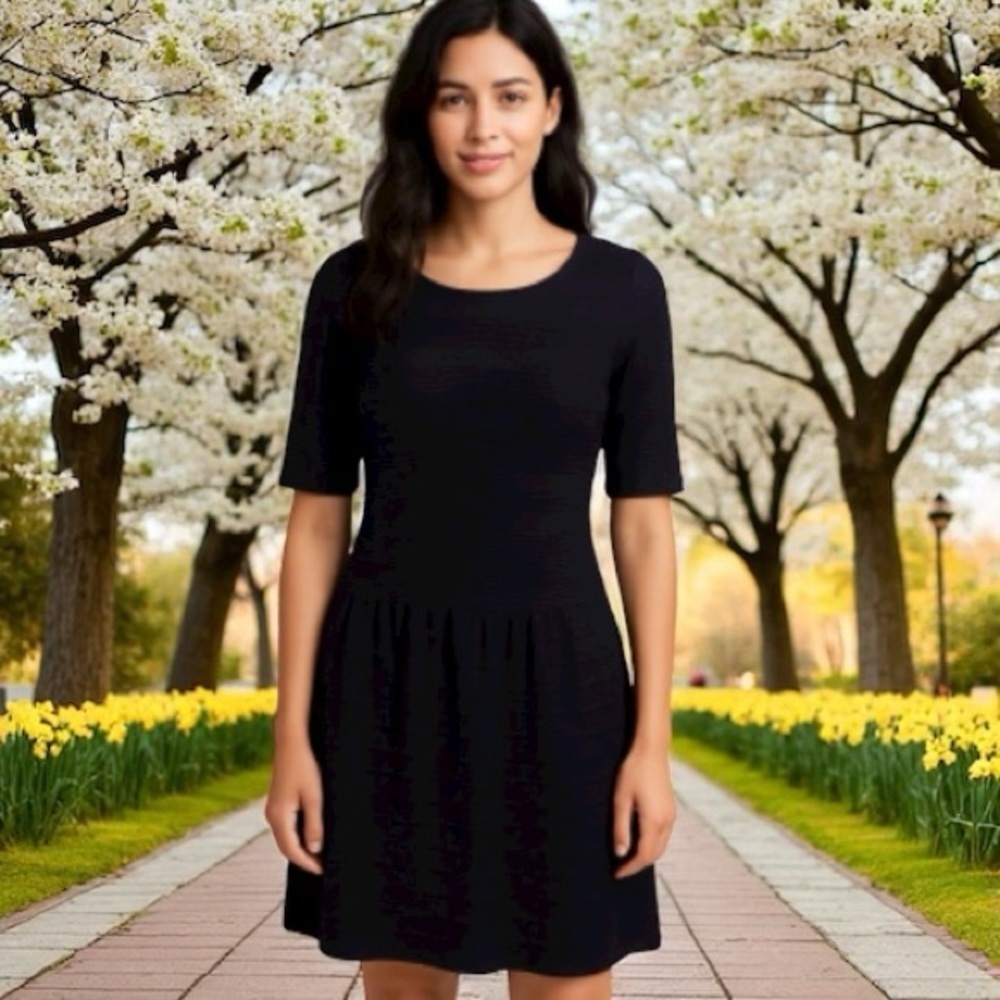 Eliza J Elegant Navy Midi Dress